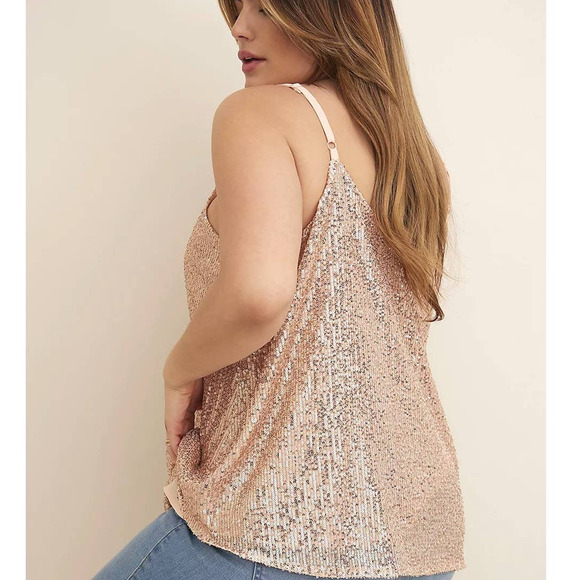 New Torrid‎ 0 (0X size 12) Sexy Sophie Gold Sequin Swing Party Cami Tank Top - Picture 3 of 3
